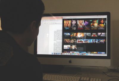 An eighth-grade student browses Netflix when they should be doing homework. Netflix is a popular form of procrastination (photo by Bella Worrell).